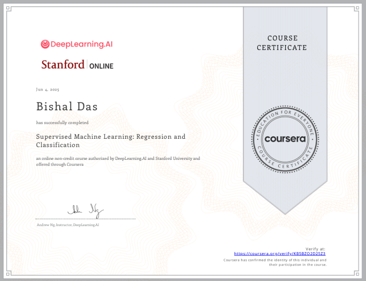 Supervised Machine Learning: Regression and Classification